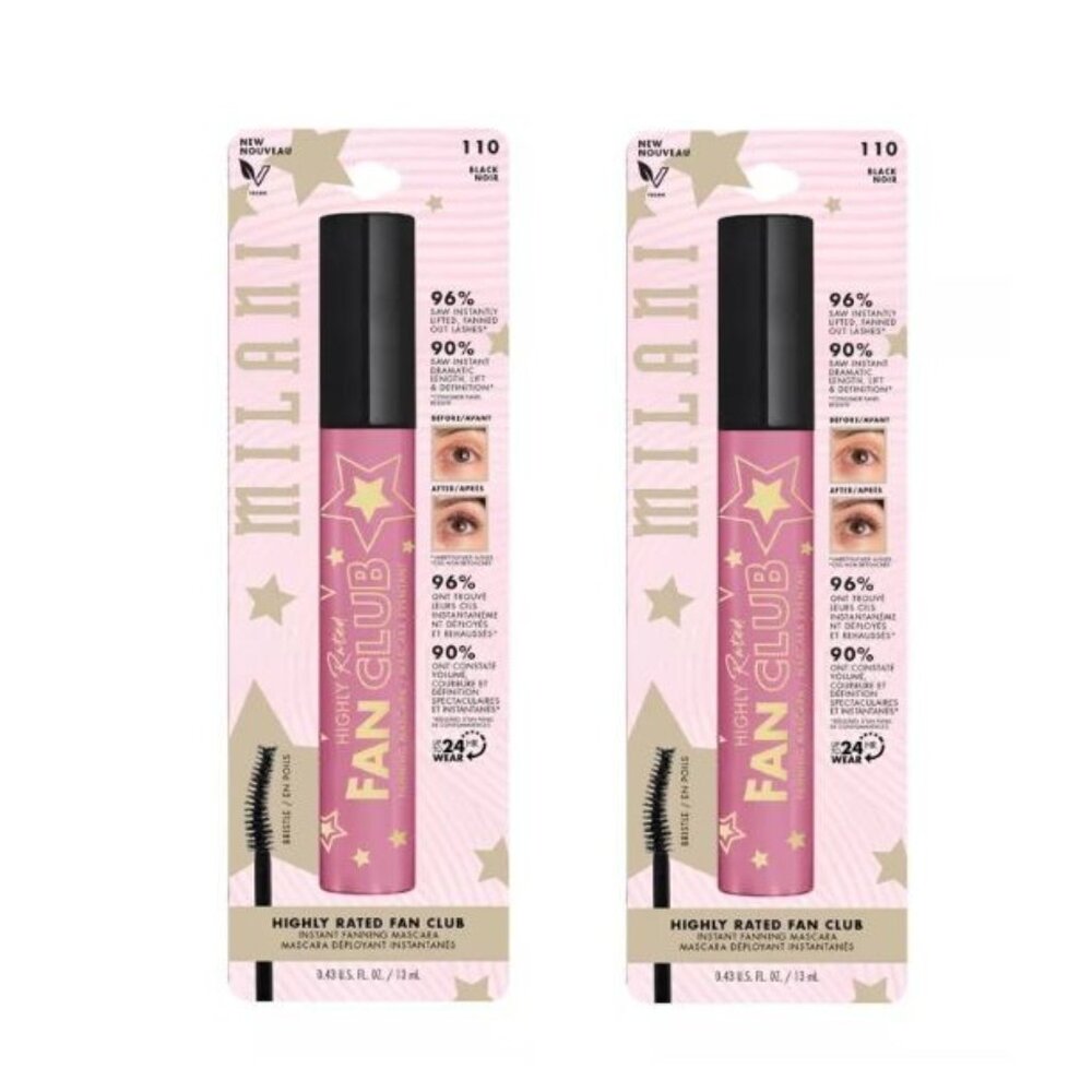 Milani Highly Rated Fan Club Fanning Mascara Black 2 Pack